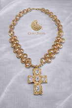 Cargar imagen en el visor de la galería, Collar Cruz Cuki Zvian – Artesanía Mexicana con Baño en Oro de 14K