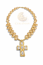 Cargar imagen en el visor de la galería, Collar Cruz Cuki Zvian – Artesanía Mexicana con Baño en Oro de 14K
