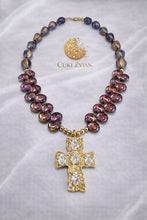 Cargar imagen en el visor de la galería, Collar Cruz Cuki Zvian – Pieza Única 1 de 1 con Baño en Oro de 14K
