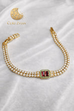 Cargar imagen en el visor de la galería, Pulsera Tennis Presidential Cuki Zvian con Diamantes y Baño en Oro de 14K
